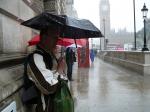 Big Ben in de regen, uhm noodweer