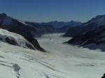 Vanaf de Jungfrau zicht op de gletscher