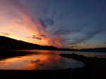 Zonsondergang op Sveastranda camping in Redalen